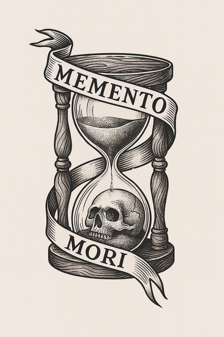 Ampulheta com Caveira Memento Mori