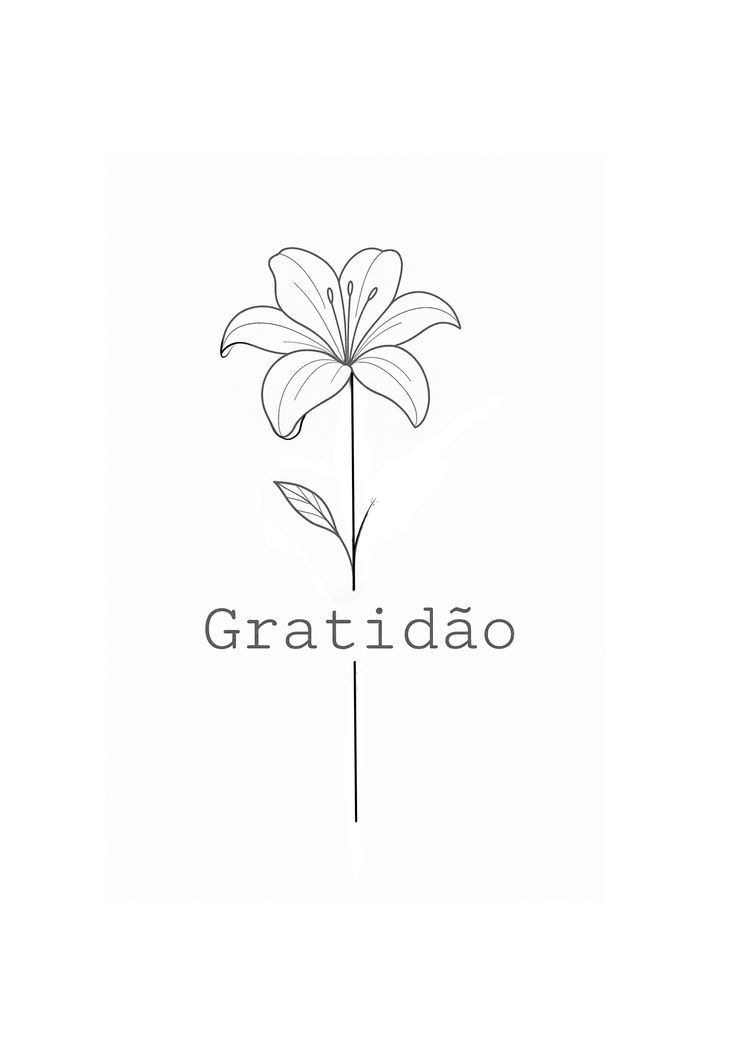 Lírio com Frase Fine Line
