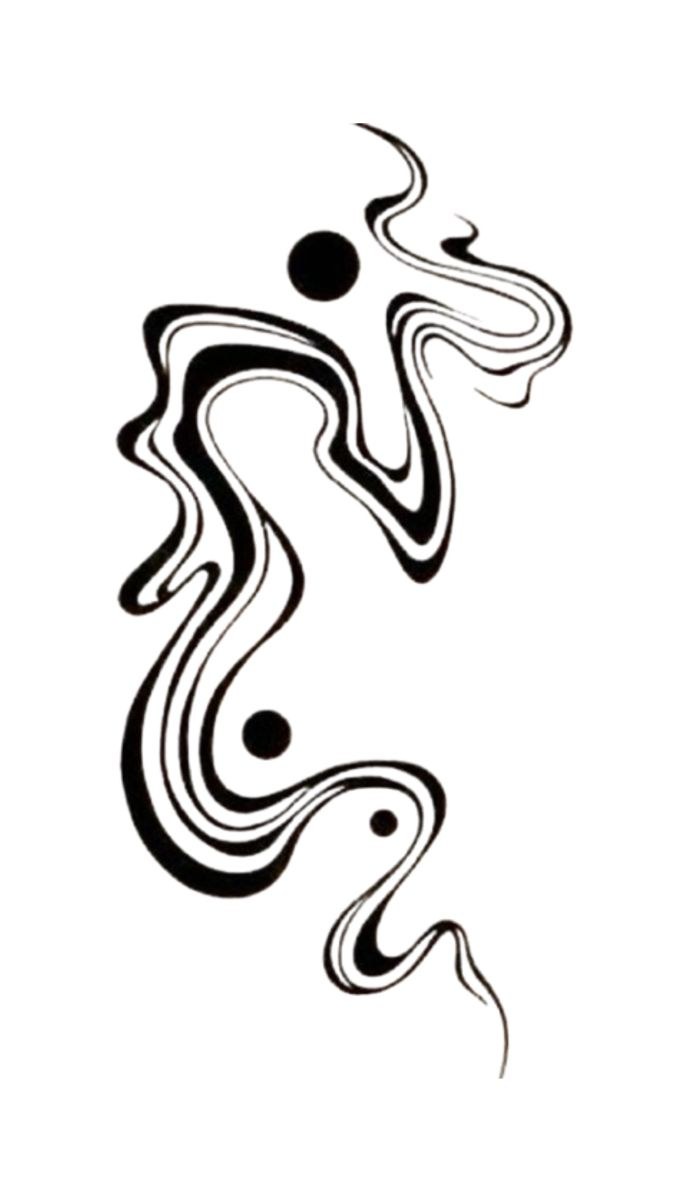 Abstrato Fluido Blackwork